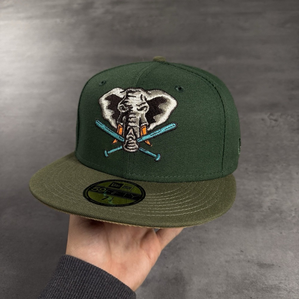 Hat Club Oakland Athletics A's New Era Cap 7 1/4 Green Army Olive Orange Blue UV